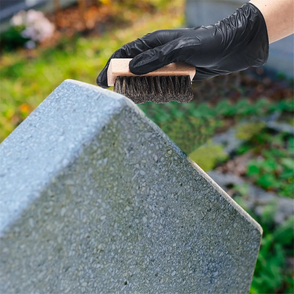 

ABNJ 1set Headstone Cleaner Kit for Grave Cleaning Granites and Stone Daily Cleaner Towel Bristle Crevice Brush Scrub Brush