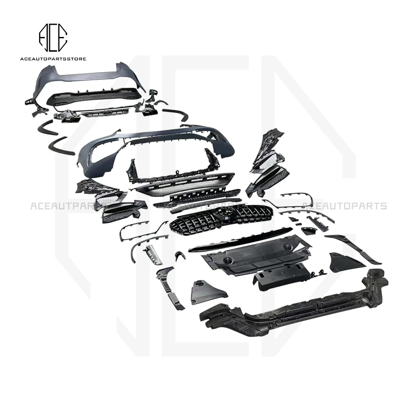 For Benz GLE class W167 2020 modified GLE63 AMG model PP material body kit with front rear bumper assembly with grille