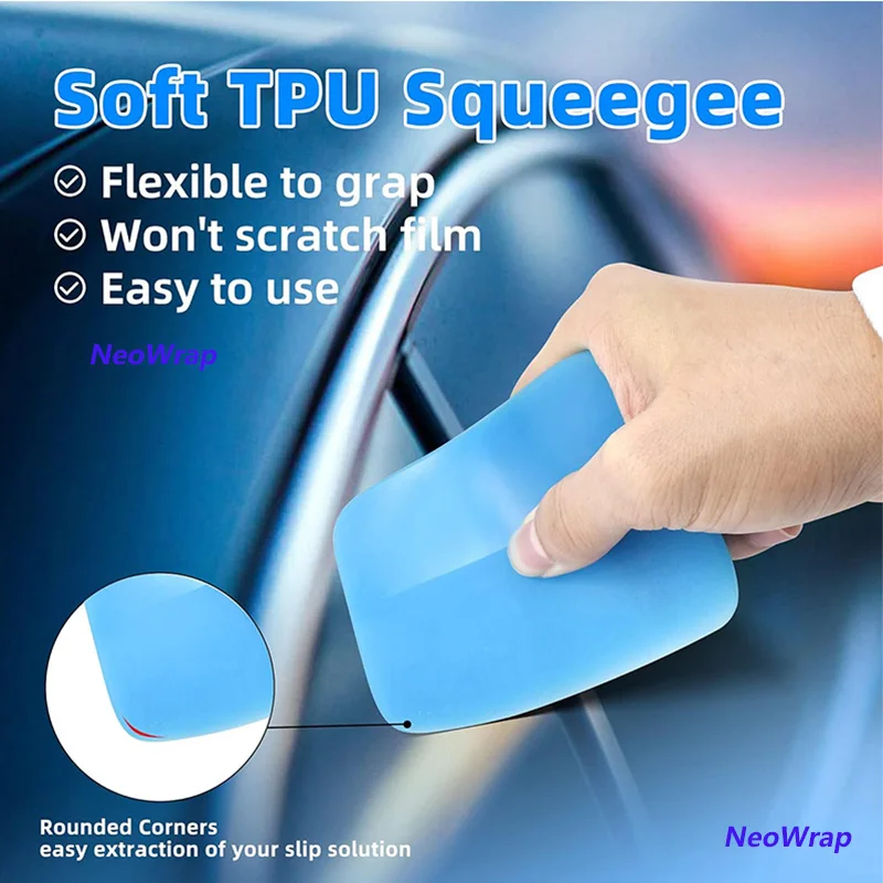 5 in 1 PPF Squeegee Anti-Scratch Rubber Scraper Car Paint Protection Film Install Vinyl Wrap Tool Soft TPU Mini Tint Squeegee