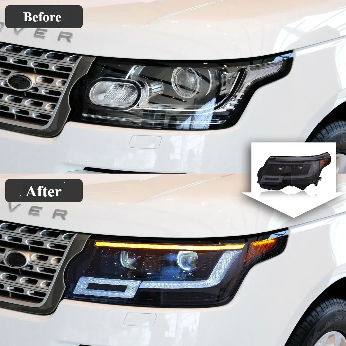 LED Headlight Lamp Assembly For Land Rover Range Rover Vogue L405 2013-2022 Upgraded to 2023 New Style Automotive Accessories