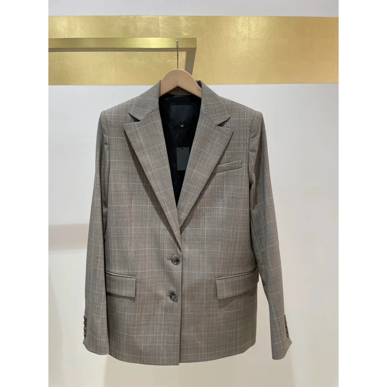 

Женский пиджак HEIDD в клетку в британском стиле с большим воротником, модный, с длинными рукавами, для повседневной носки, весна 2026