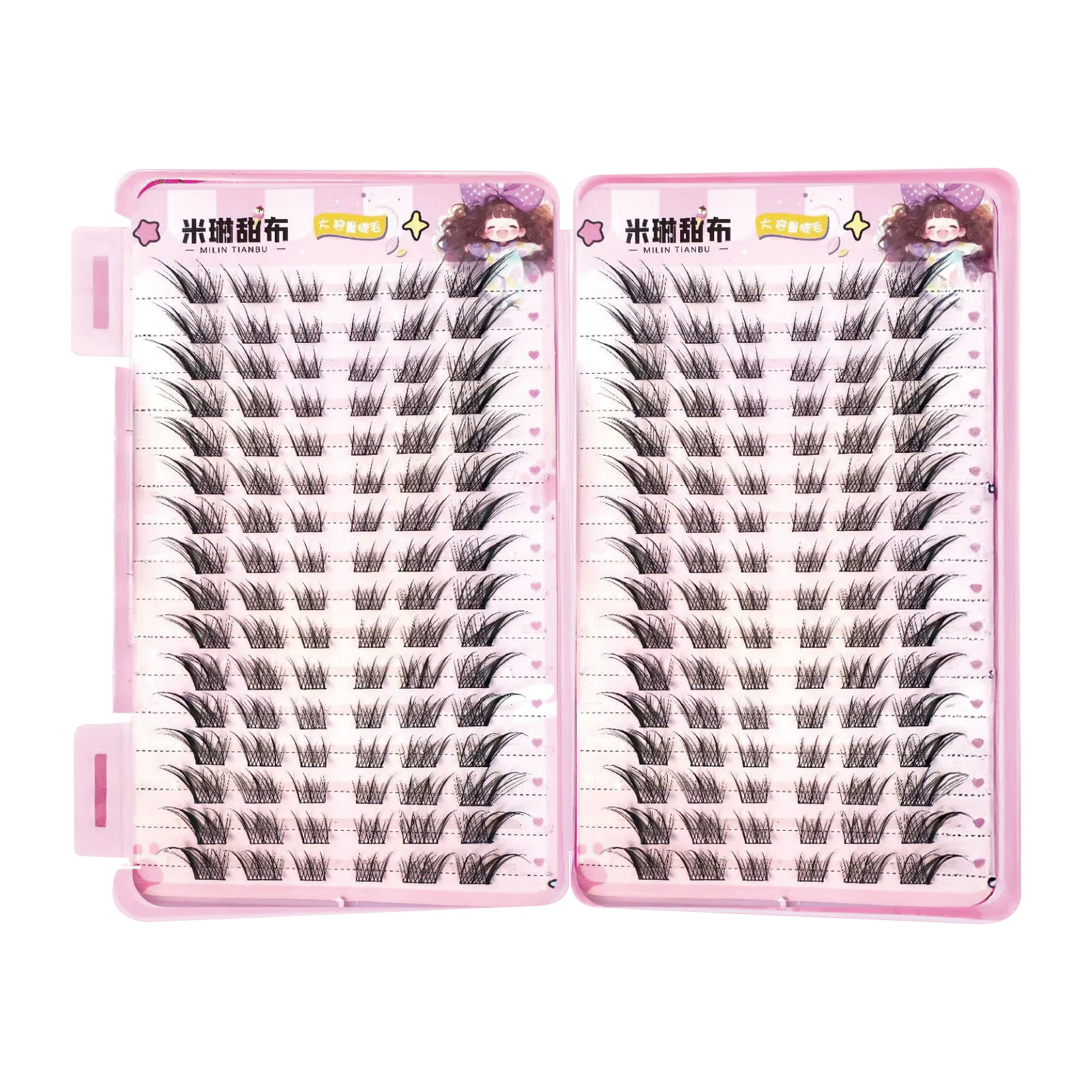 32 زوجًا من مجموعات حجم الرموش الصناعية كتاب 7D رموش اصطناعية سوداء فردية سميكة C حليقة 5-14 مللي متر مزيج رموش يومية طبيعية