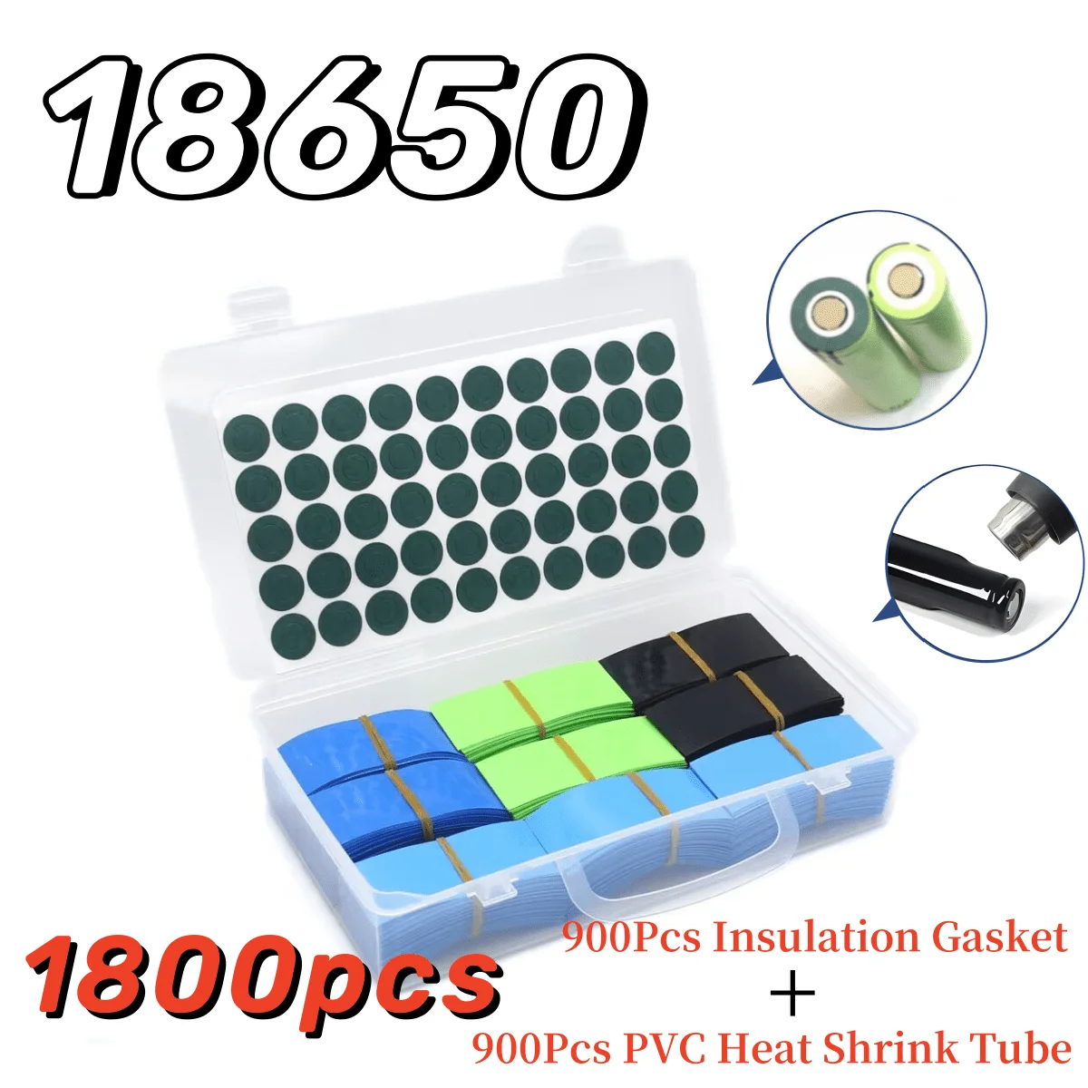 18650 Insulation combination set Li-ion Battery Gasket Cell Pads Wrap PVC Heat Shrink Tube Precut Insulated Film Protect Case