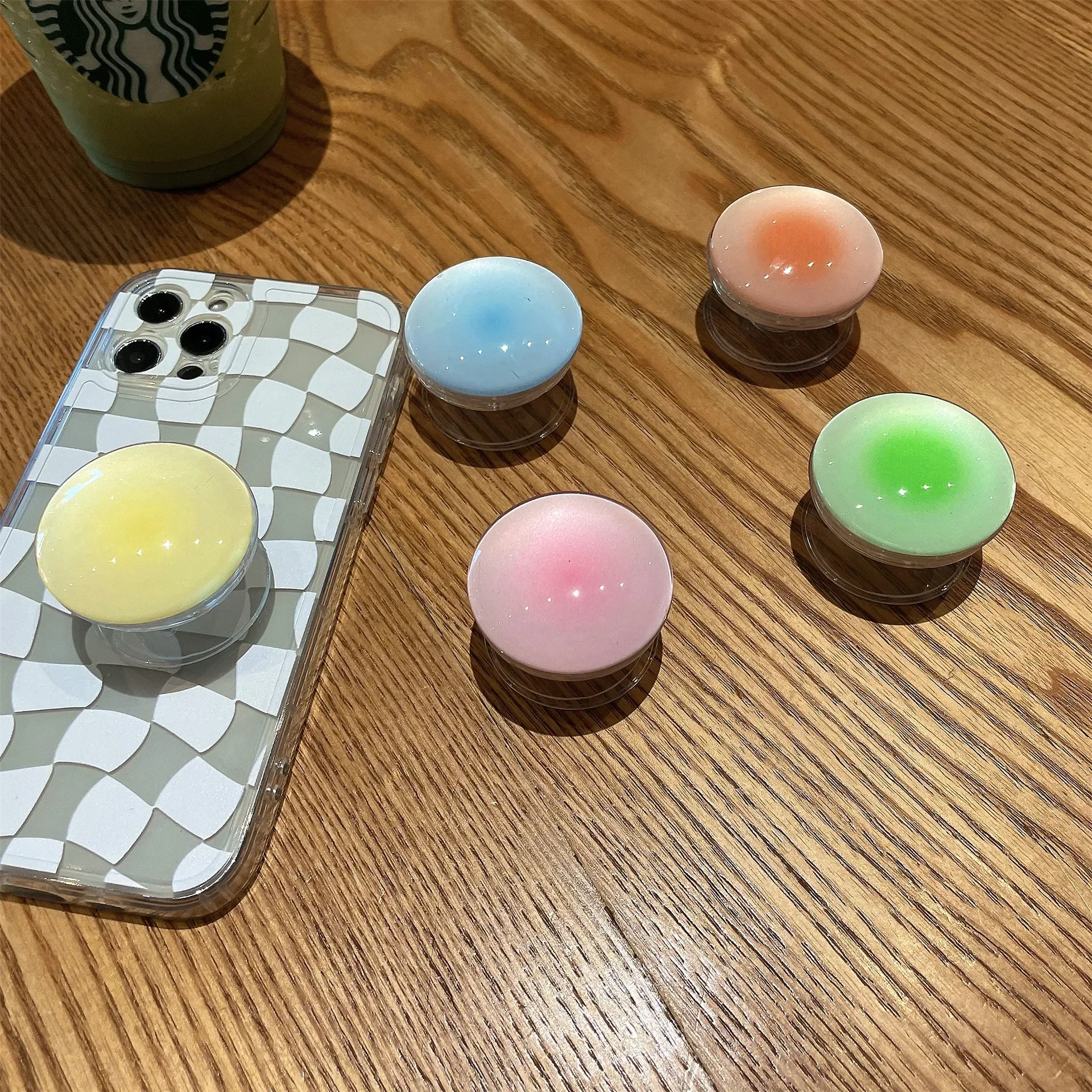 حامل إصبع كريستالي شعبي، حامل عالمي لمقبس الهاتف، حامل مرن قابل للطي، حامل هاتف ممتد #1