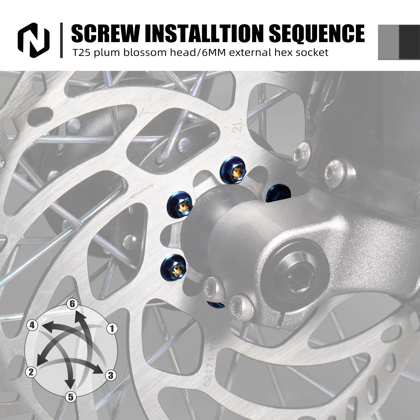 NICECNC Für 2025 2024 2023 Surron Light Bee X S L1E Surron Ebike M5X10 M6X13 Vorne Hinten Bremsscheibe Pad Schraube Kit Titan Bolzen – Detail 13