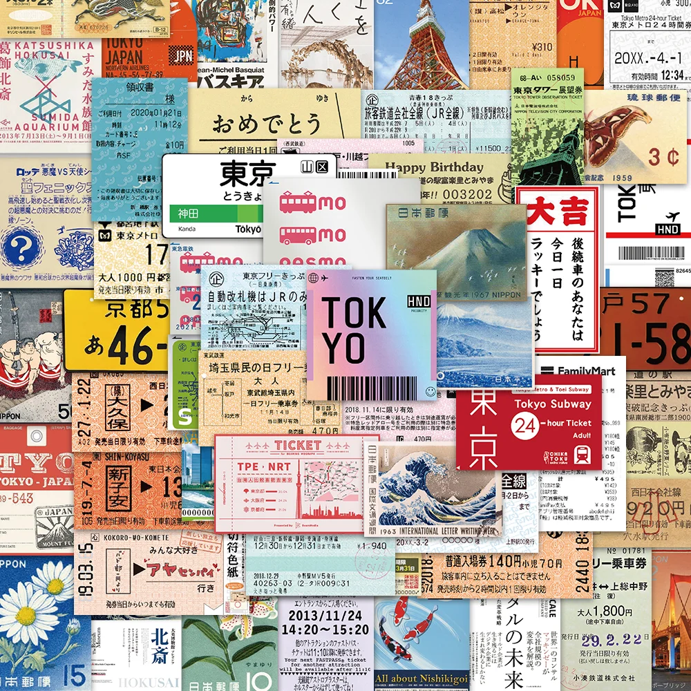 INS Style Japanese Postcard Sticker Pack — 60 PCS