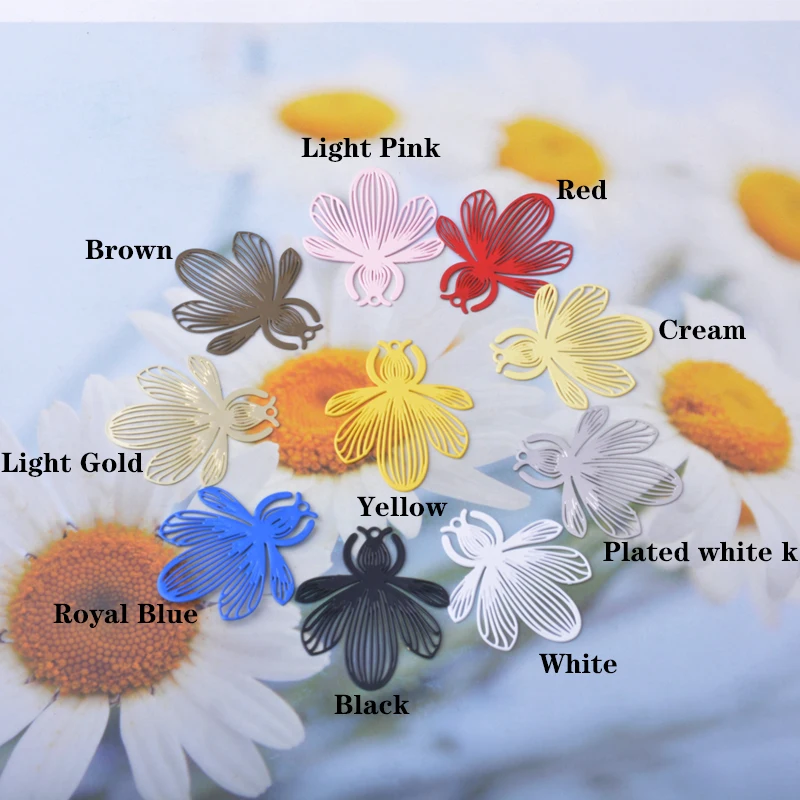 20 Stück AB9574 Schmuck aus 14k Gold, ausgehöhlte Bienen-Anhänger, bemalte Honigbiene, Tieranhänger, DIY-Zubehör für Damenohrringe und Halsketten – Detail 5