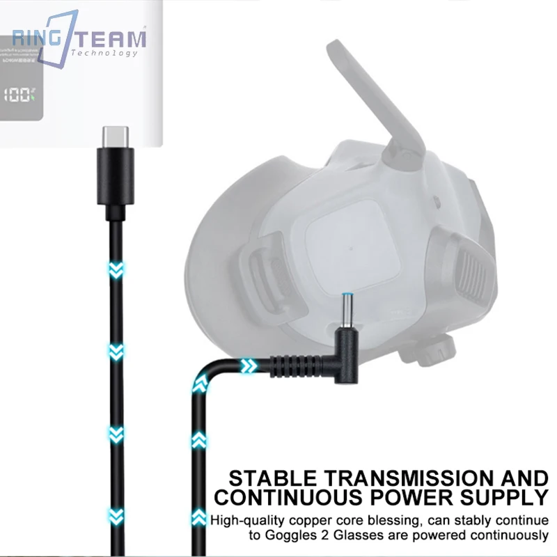 

Suitable for DJI Avata Goggles 2 Flying Glasses Power Supply Cable Charging Cable DJI FPV Through Machine Accessories