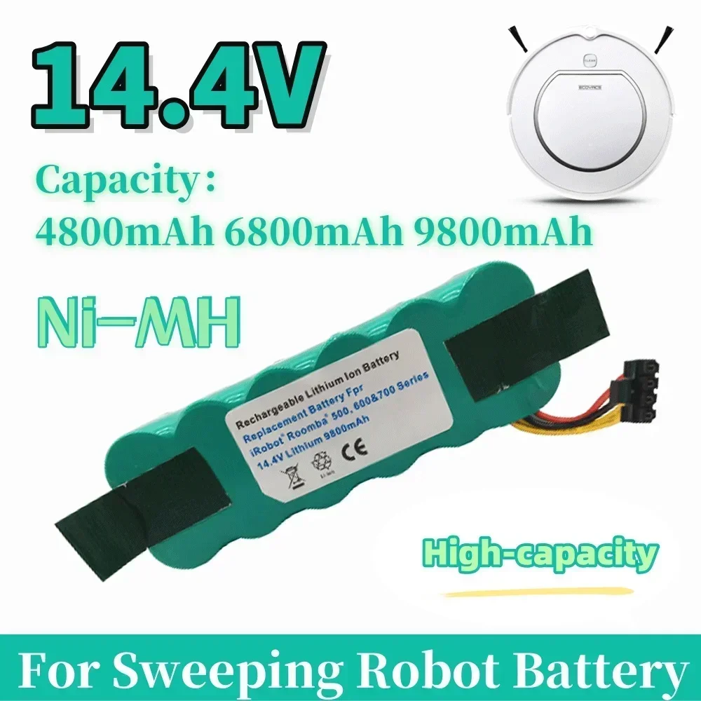 14.4V 4800/6800/9800mAh NEW Upgrade Sweeping Robot Ni-MH Battery for Panda/Haier/Ecovacs /Dibea Rechargeable Vacuum Cleaner Batt