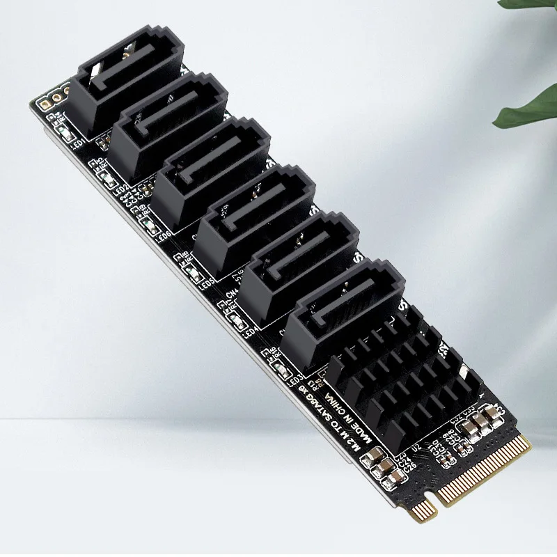 placa de expansao pcie riser portas m2 sata x4 x8 x16 m2 nvme para sata 30 6x sata 30 asm1166 6gb por adaptador s 01