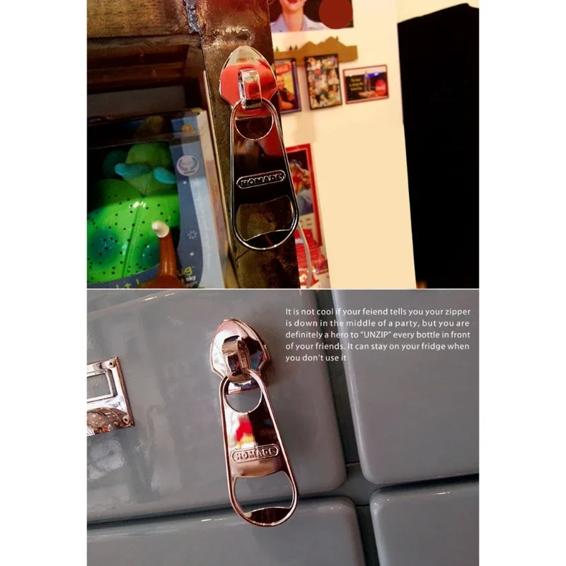 Decorative Zippers Bottle Opener Handheld Beverage Can Opener Beer Bottle Cover Remover Practical Kitchenwares