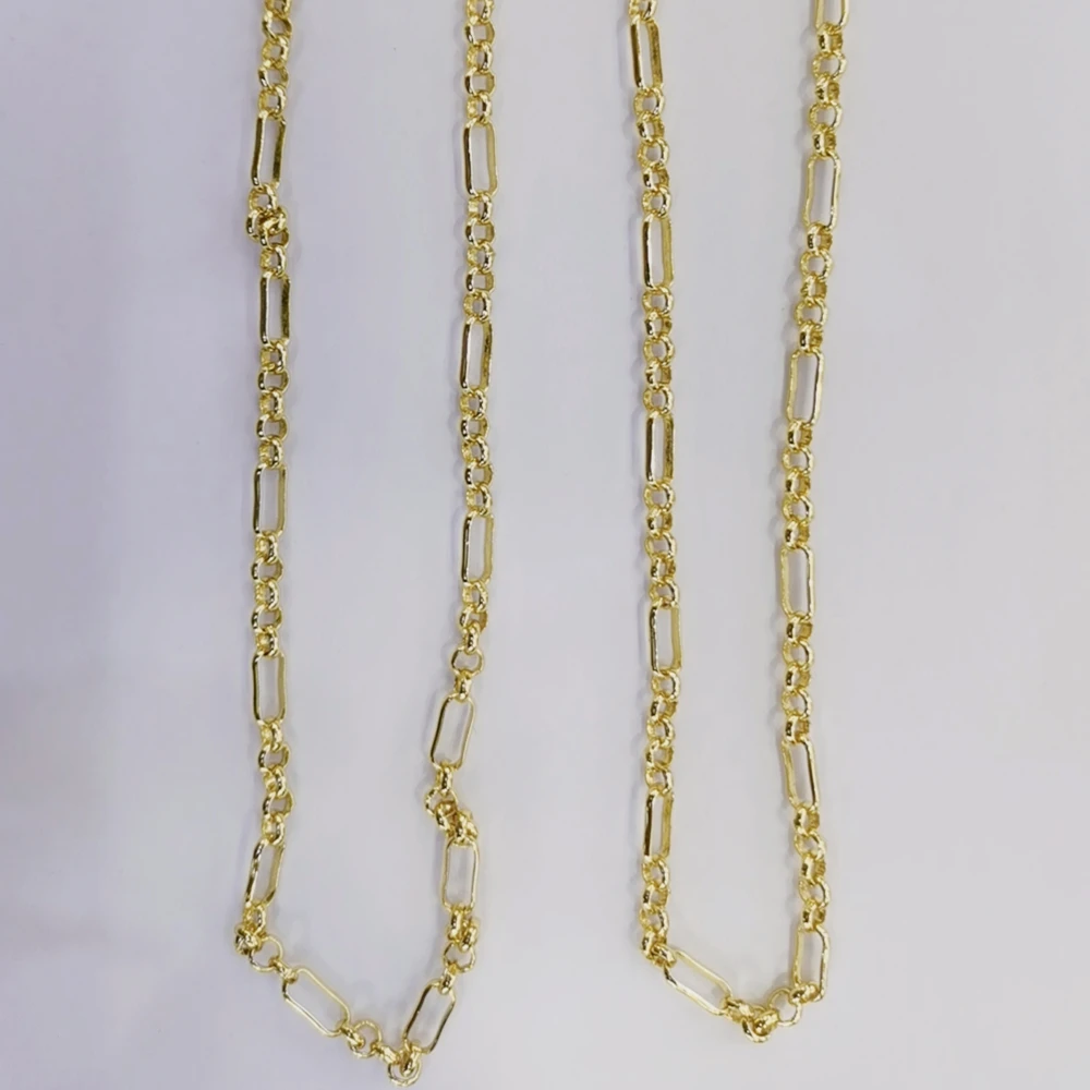 WT-BC146 WKT New Gold Electroplated Resist Tarnishable Link Chain For Necklace Design Fashion 3MM Brass Jewelry Findings