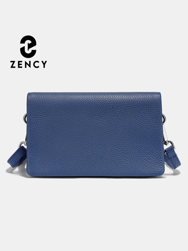 Zency New Soft Plain Color Leather Bag Multiple Pockets Women's Bag Genuine Leather Shoulder Crossbody Versatile Commuting Bag