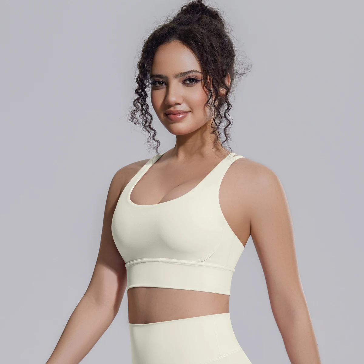 Damen Einfarbiger Schöner Rückenfreier Yoga-BH Yoga-Unterwäsche mit Brustpolster Sommer Fitness Sport Stoßfester Workout-Top Sexy BH – Detail 24