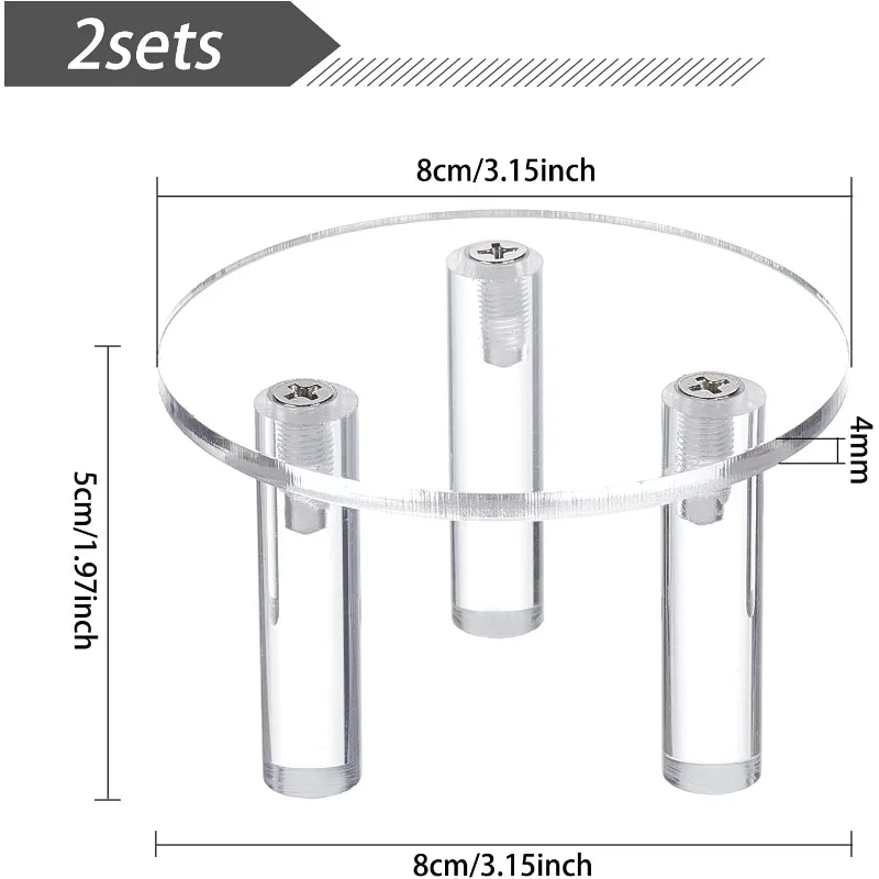 2 Sets Acrylic Organizer Pedestals for Rings & Earrings Decorative Display Stands for Collectibles Artifacts Figurines