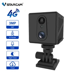 Vstarcam IP Camera 4G Sim Card Indoor Camera 3MP HD Rechargeable Battery Powered Night Vision Two Way Audio Humanoid Camcorder