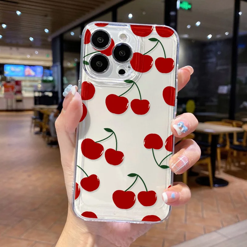 Beautiful Flowers Cherry Pattern Phone Case For iPhone 16 15 14 13 12 11 Pro Max Mini 7 8 Plus XR XS Max Shockproof Back Cover - náhled 5