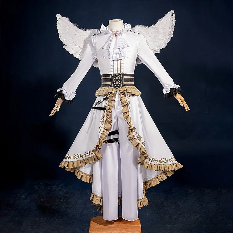 Chigiri Hyoma Cosplay Anime White Angel Costume Wig Halloween Party Suit