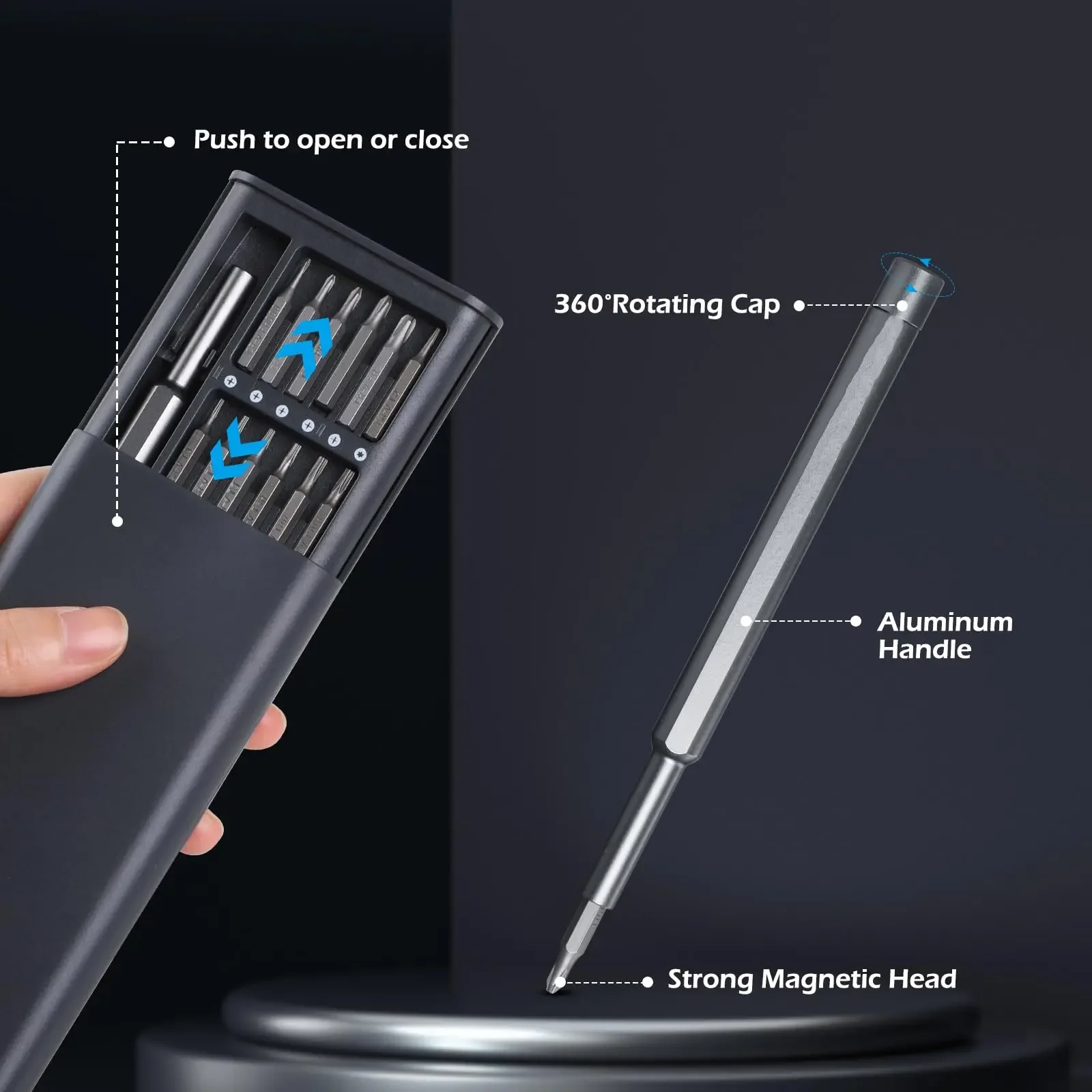 25 in 1 mini screwdriver set, flat head and cross shaped small screwdrivers, suitable for electronic products