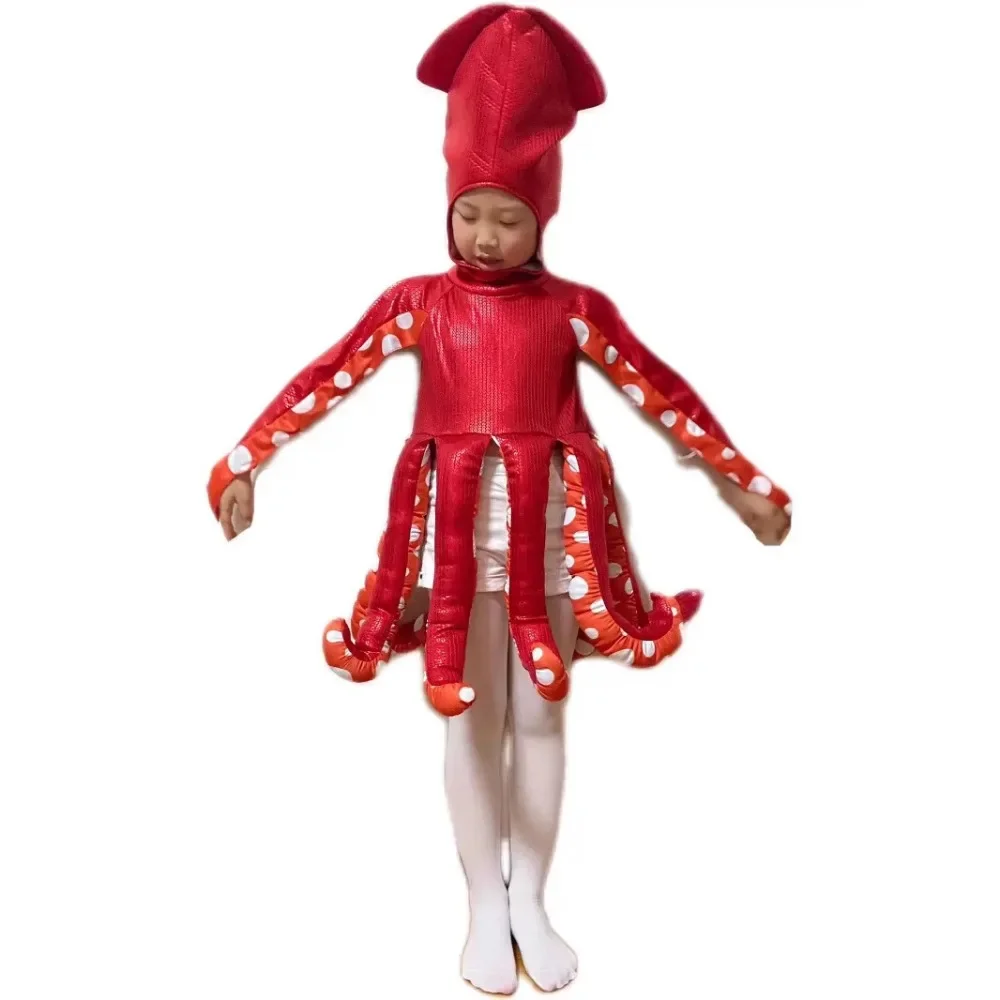 Halloween Kids Costume: Ocean Creature Cute Squid Onesie Fancy Dress