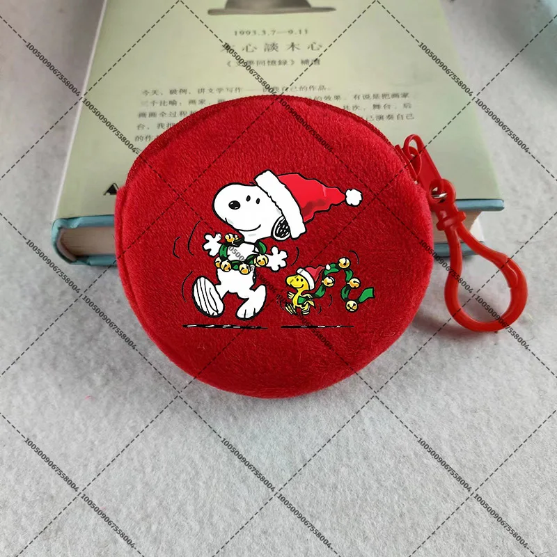 سنوبيس عيد الميلاد جولة سستة محفظة الكرتون عملة المحفظة عيد الميلاد المفاتيح المحافظ الصغيرة حقيبة لطيف مهرجان حزب تغيير كيس التخزين