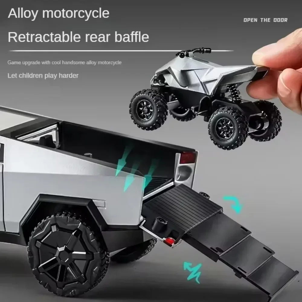 New Popular Truck RV SUV Model Simulated Alloy Pickup Cast Metal 1/32 Toy Car Soft Sound Kids Car Toy Boy Fun Gift