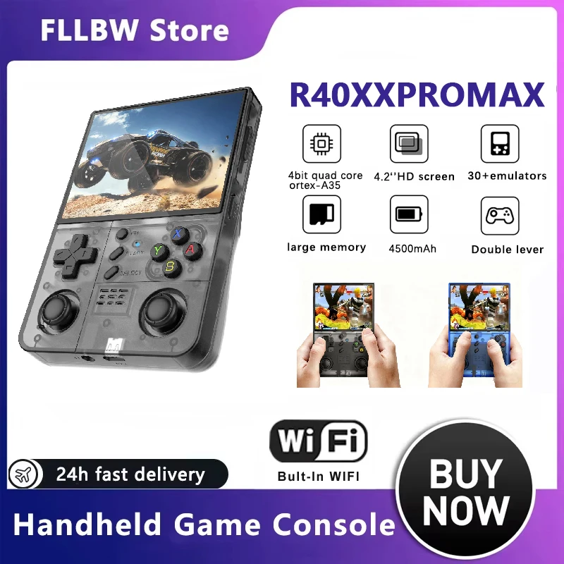 

FLLBW R40XXProMAX 4,2-дюймовый экран 4500 мАч портативная игровая консоль в стиле ретро портативная карманная видеоигра Wi-Fi новая игра подарок для мальчиков