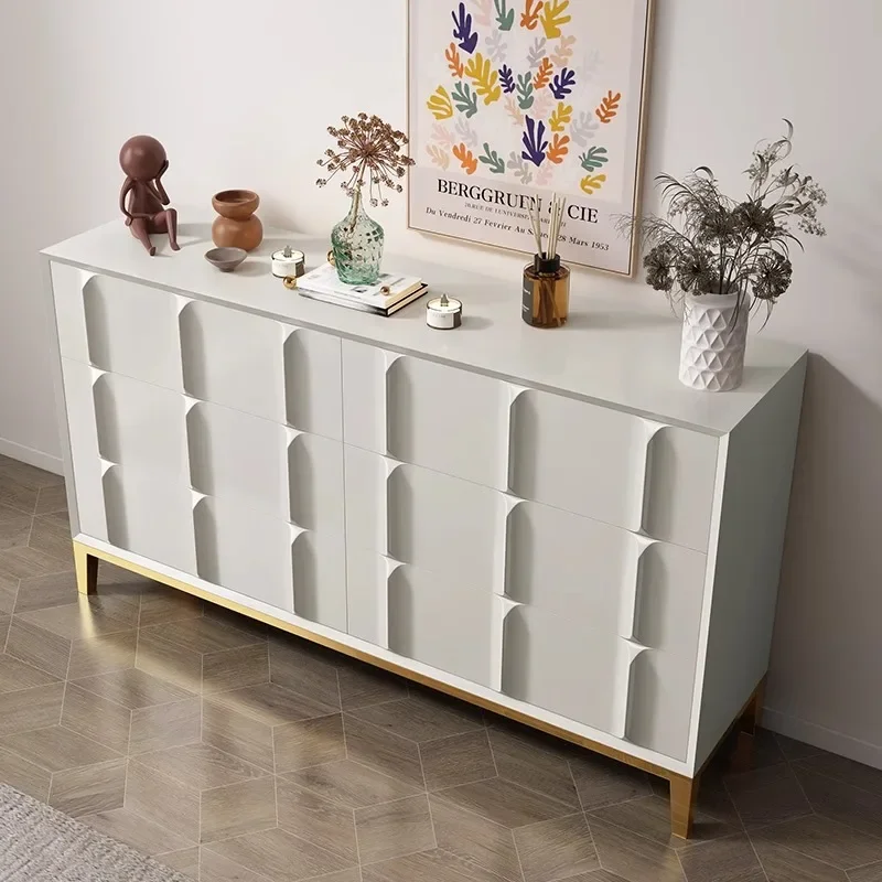 Cream Wind Six Bucket Cabinet Multifunctional Storage Cabinet Home Art Xuan Cabinet Living Room Decoration Cabinet Bedroom Stora