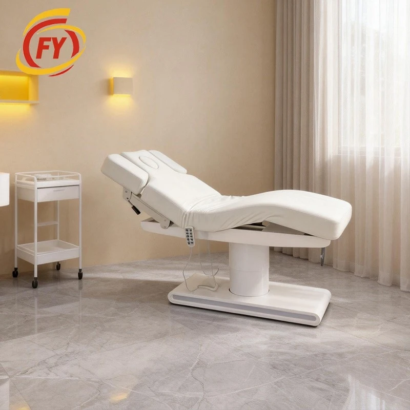 

White Painted , Spa Massage Therapy Bed Salons, Adjustable Medical Beauty Injection And Body Treat