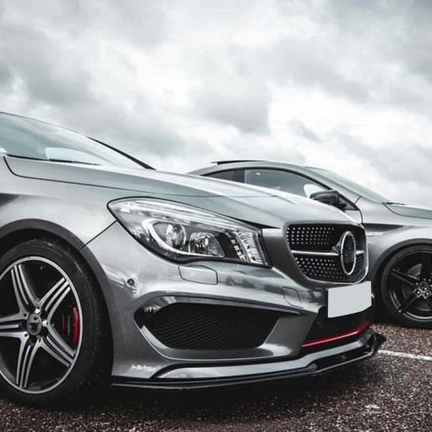 메르세데스 벤츠 CLA 클래스 C117 W117 CLA200 260 CLA45 AMG 2013-2015 범퍼 카나드 립 프로텍터 용 자동차 앞 범퍼 스플리터 립 썸네일 6