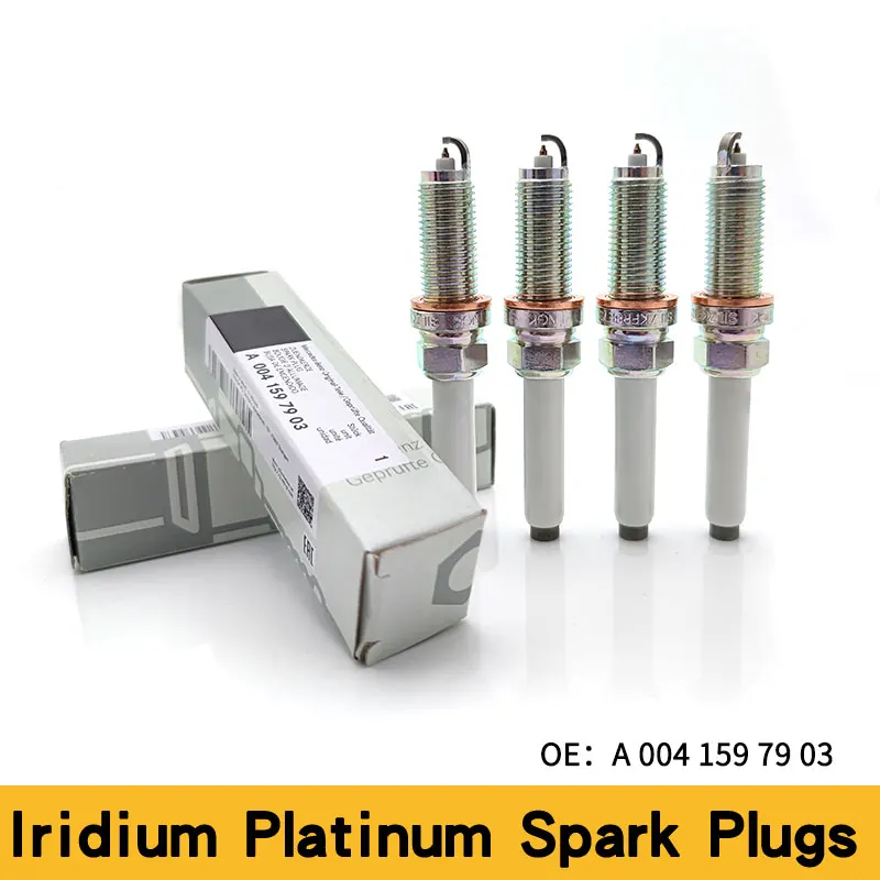 4PCS A0041597903/A 004 159 Iridium Platinum Spark Plug For Mercedes-Benz A/B/C/E/GLA/GLC E260 S400L ML320 GLC300 Infiniti Repair