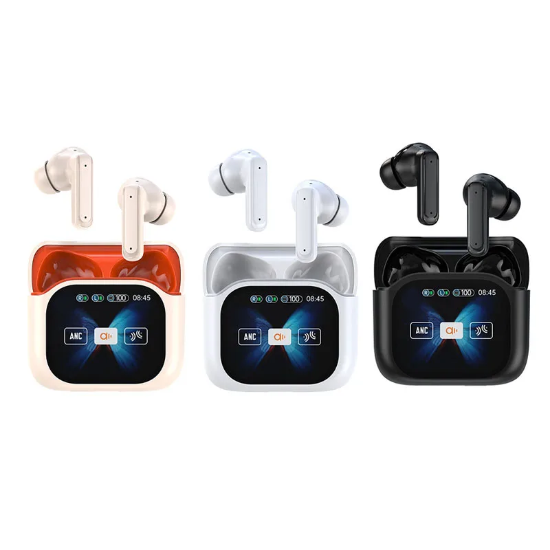 Earphone Wireless Bluetooth- Earbuds ANC Noise Cancelling Headphone In Ear Touch Screen Controls Headset