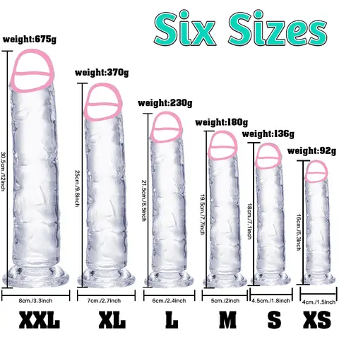 Realistic Jelly Dildo 6 Sizes Erotic Anal Sex Toys for Women Gay Soft Clitoris Vaginal Masturbators Penis Suction Cup Big Dick