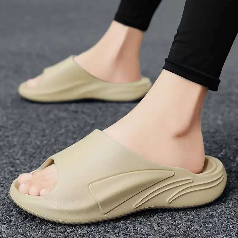 

Men's Thick Sole Big Size Slippers Summer New Open Toe Lightweight Non Slip Home Slippers Bathroom Slippers Outdoor Slippers