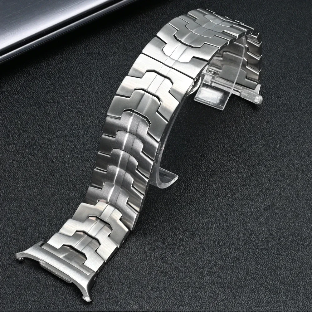 NO Gaps Luxury Stainless Steel Strap for Samsung Watch 7 Ultra 47mm Business Metal Band for Galaxy 7 47mm Men Curved End Bracele