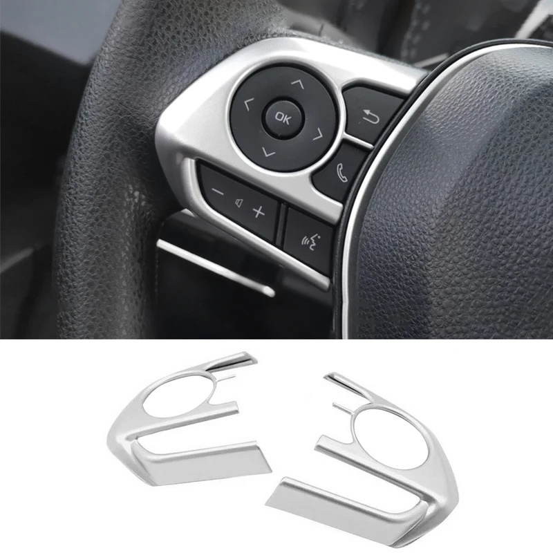 For Toyota Harrier Venza Crown RAV4 XA50 Camry XV70 2019 2020 2021 2022 2023 2024 Car Steering Wheel Button Cover Accessories