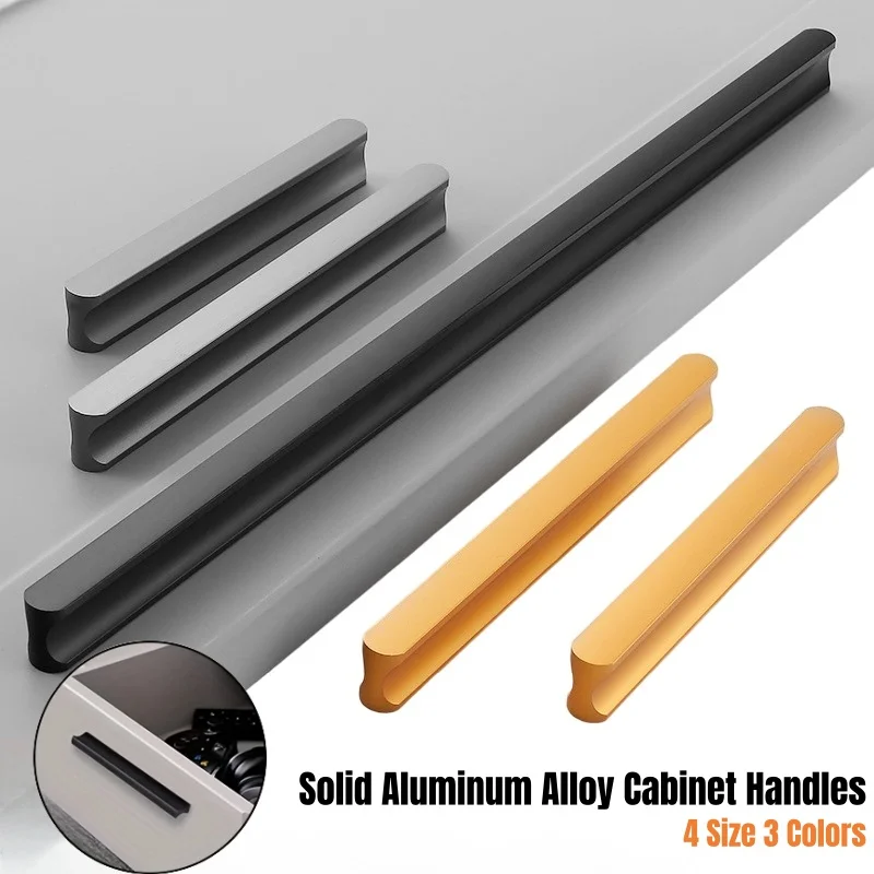 Modern Solid Aluminum Alloy Cabinet Handles with Screws,Simple Furniture Door Handle,Kitchen Cupboard Knob,Wardrobe Drawer Pulls