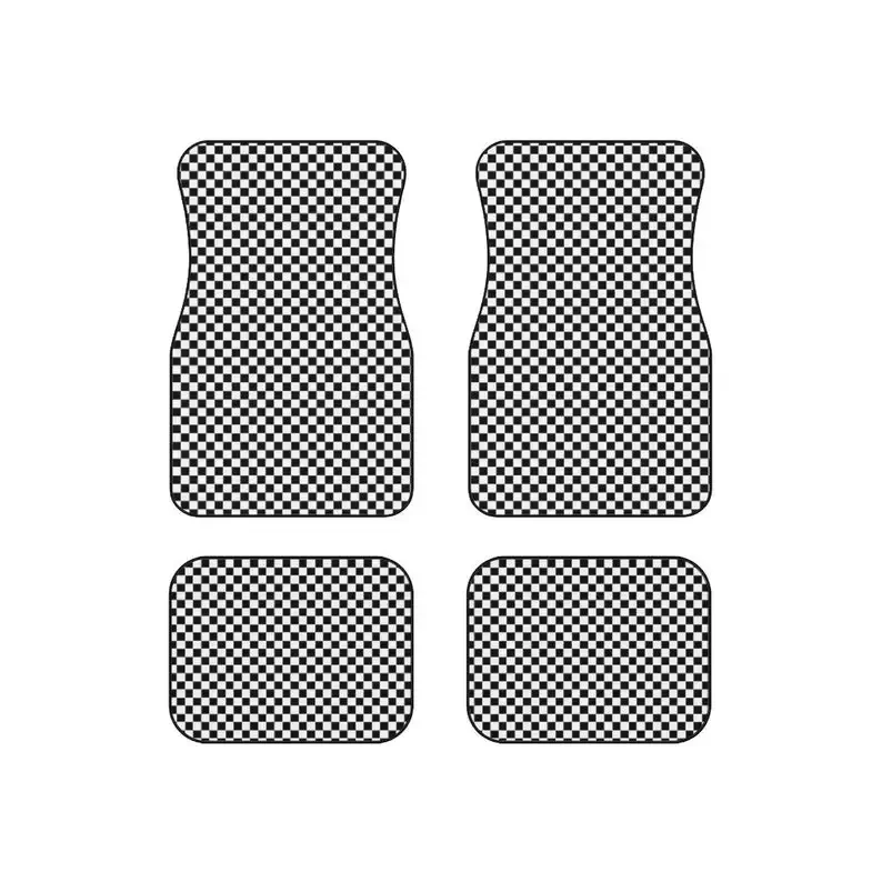 Black and White Simple Checkers - Car Floor Mats | Danish Pastel, Y2k Trendy & Retro Checkers | 90s, 2000s, black checks car acc