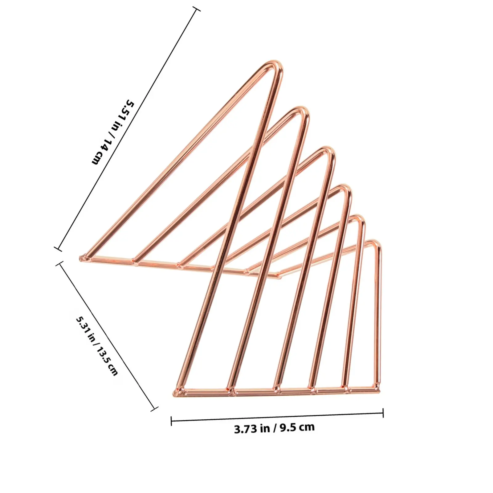 1Set High-Quality Metal Book Stand Double-Layer Triangle Desktop Bookshelf for Magazines Files Books Cd Storage Stable Non-Slip