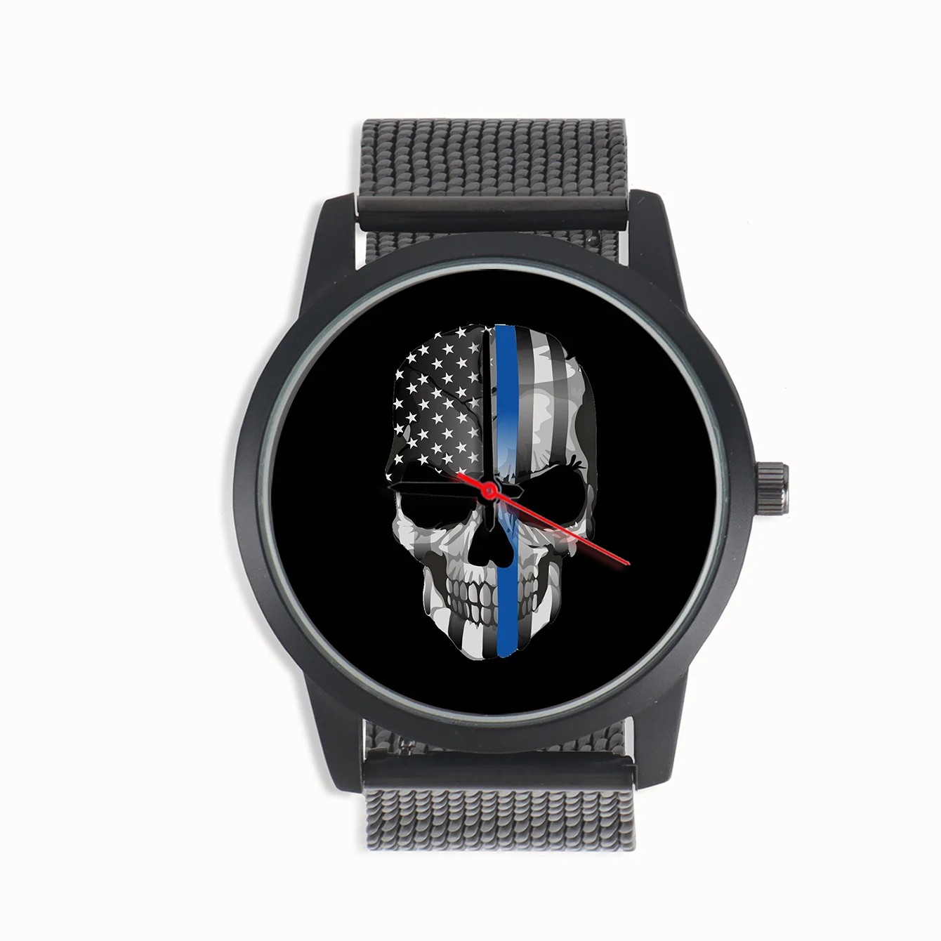 

Factory Store Star-Spangled Banner Skull Design Cool Style Souvenir Gifts for Friends Husband Men's Quartz Wrist Watch