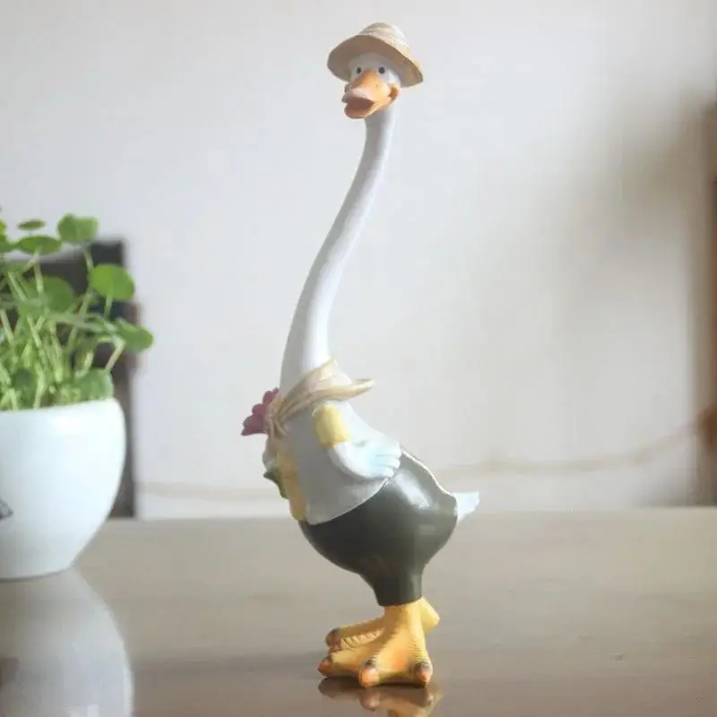 New Garden Statue Resin Duck Craft Figurines Duck Family Member Courtyard Ornaments Artwork Animal Sculptures Modern Home Decor
