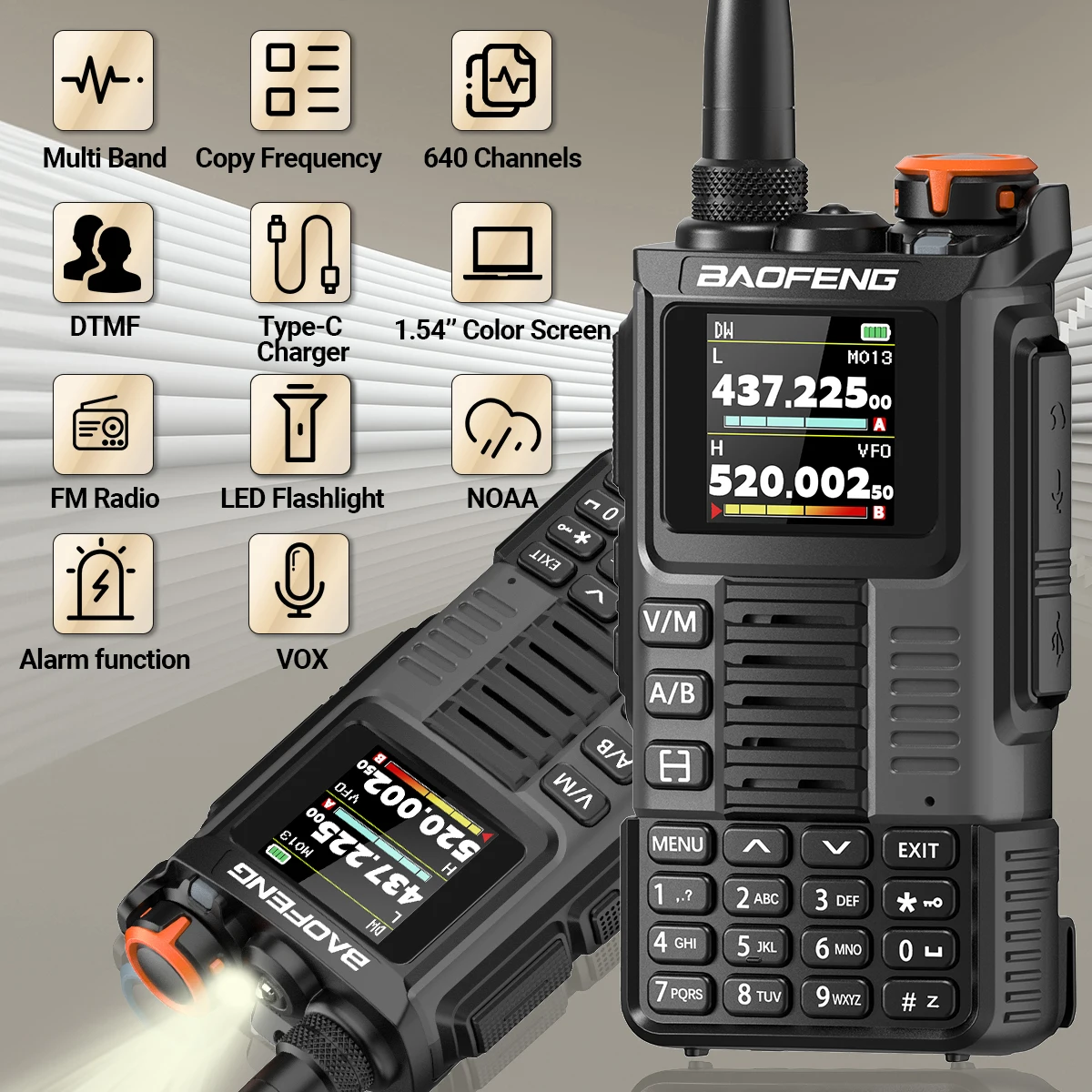 baofeng UVK67 camping  ptt long range walkie talkie Wireless set radios walki communication radio transceiver Two-way intercom