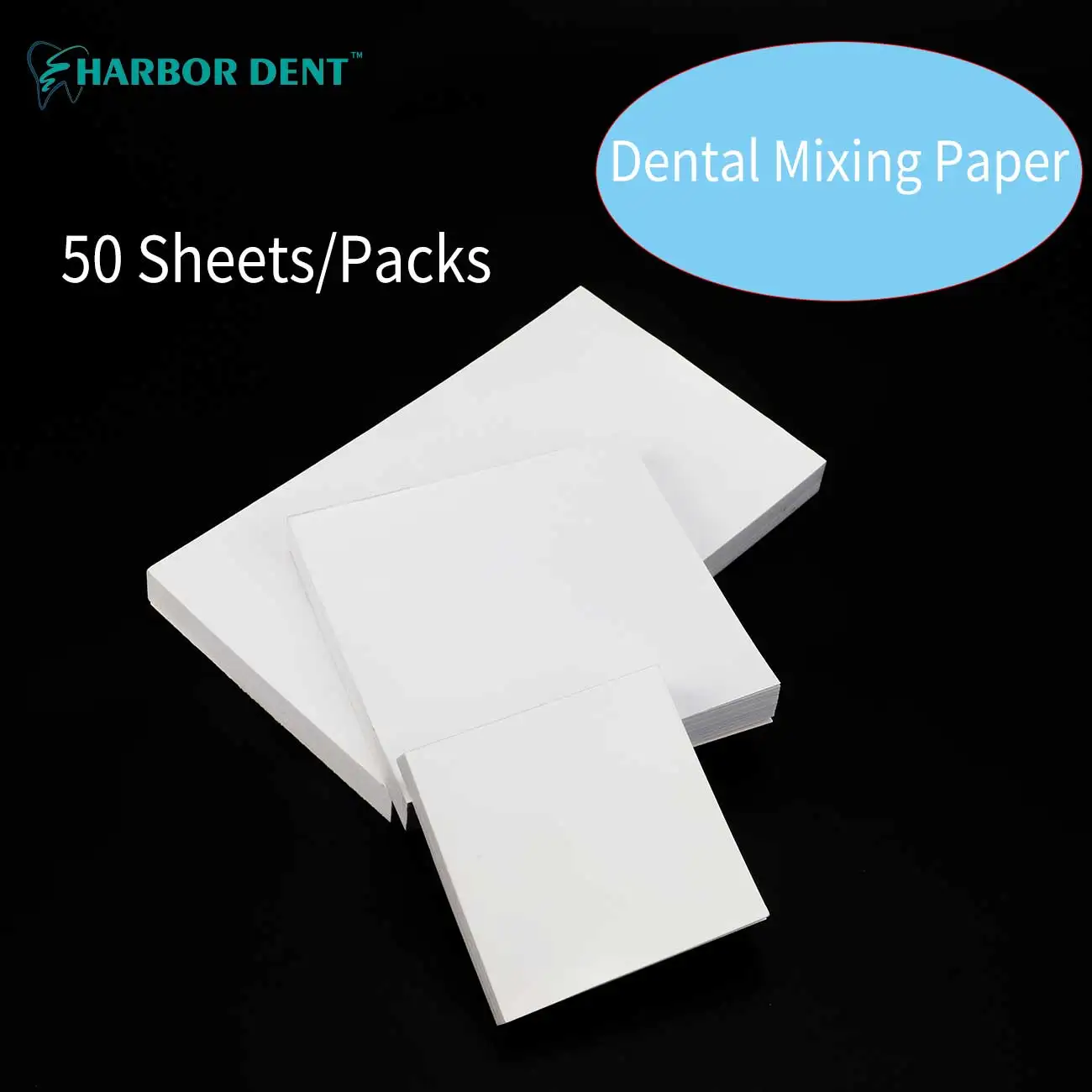 50Sheets Thickening White Cementing Paper Dental Mixing Pad Dental Lab Denture Laboratory Cement Powder Mixing Paper