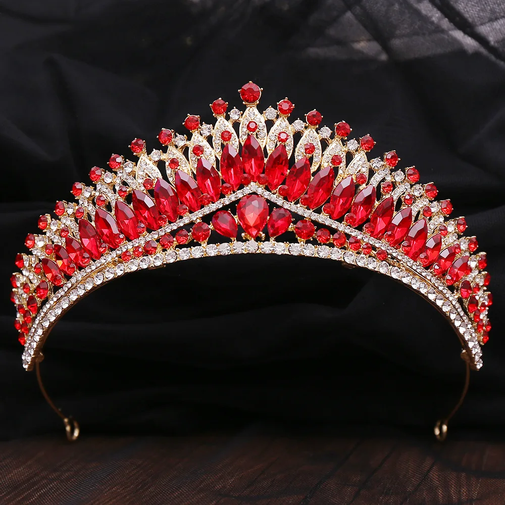 Baroque Crystal Crown Tiara Rhinestone Prom Diadem Tiaras And Crowns For Women Bridal Wedding Hair Accessories Jewelry Crown