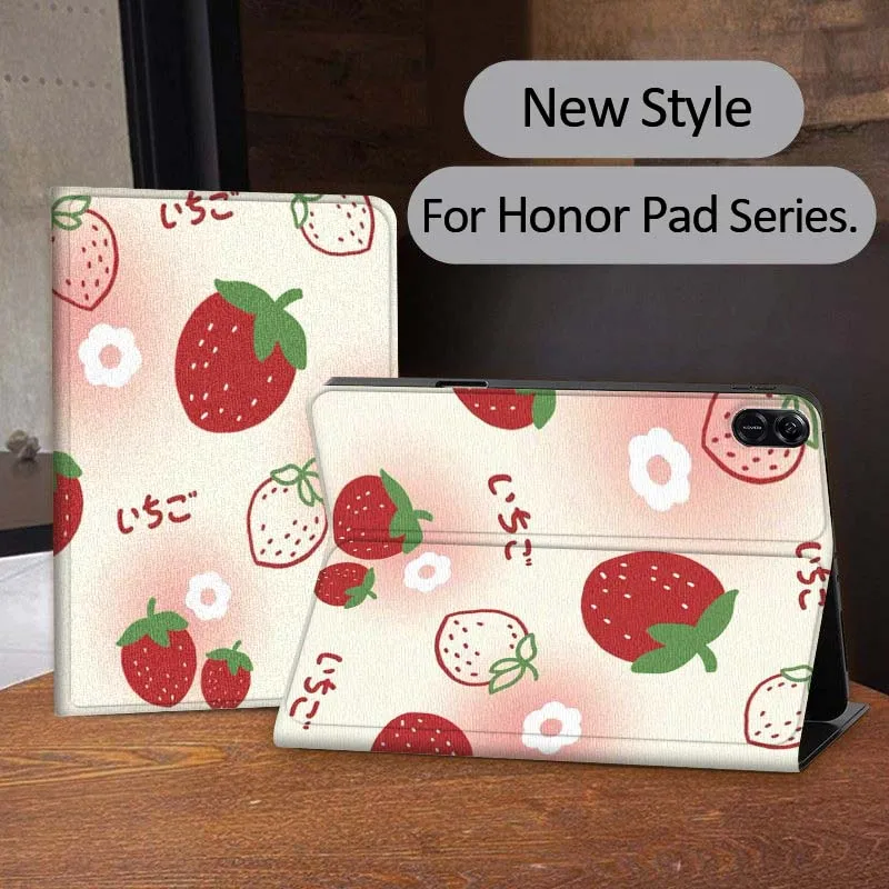 

Strawberry Sweet Pattern Case For Honor Magic Pad 6 7 X8 V6 V7 Pro V8 X9 8 V8 9 13 X8a 2 V9 GT X9a X9 GT2 13.3 Inch Tablet