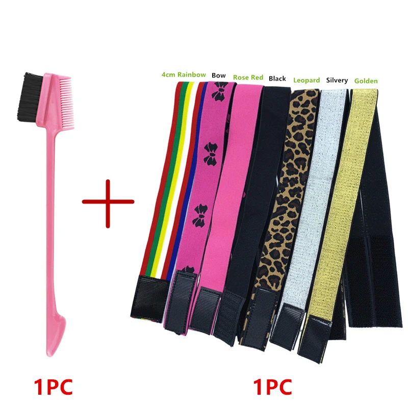 

Набор эластичных лент из 2 шт./лот для париков и кружевных фронтальных части с кистью для плавления кромок, плавящаяся лента для укладки краев и удержания парика на месте