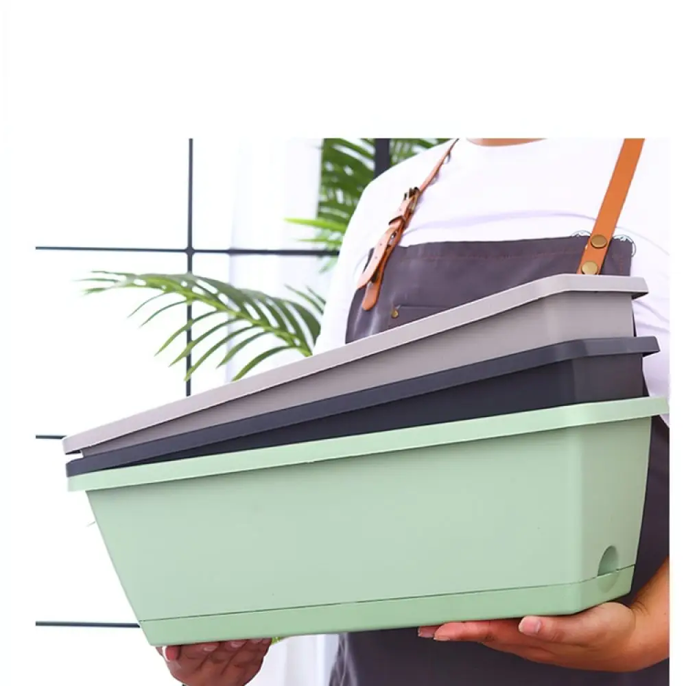 Sturdy Rectangular Growing Box Durable Plastic Planter For Balcony Vegetable Gardening Succulent Flower Nursery Tool