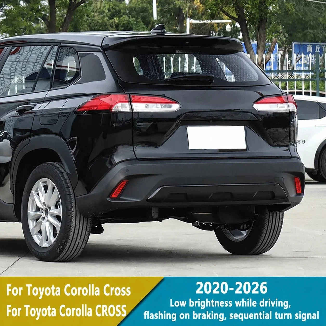 For Toyota Corolla Cross 2020-2026 Led Rear Bumper Light Reflector Dymanic Turn Signal Brake Light Modification Accessories