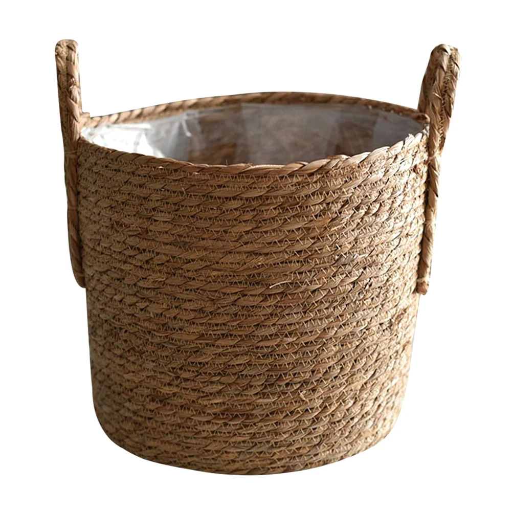 Nordic Extra Large Straw Flower Pot Seaweed Storage Basket Potted Green Plant Flower Basket Hand Woven Floor Indoor Flower Pot