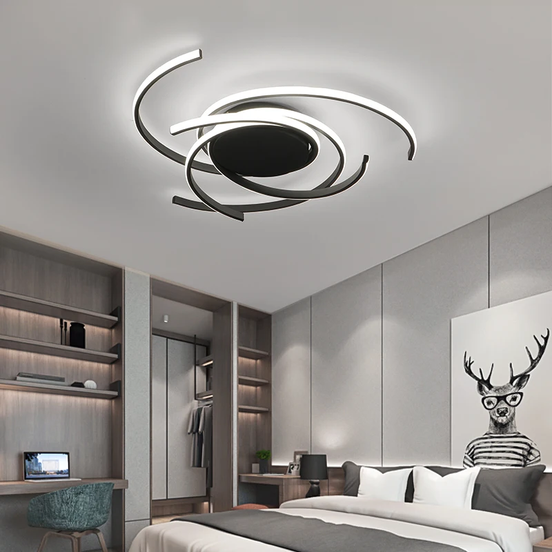 Matter Black Ideal Surface mounted modern led Ceiling Lights for living room Bedroom Aluminum White AC110-265V Ceiling Lamp
